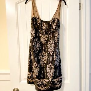 Nanette Lepore beaded damask cocktail dress sz 4